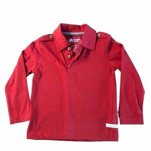 RUGGED BUTTS - BOYS RED LONG SLEEVE POLO SZ 2T